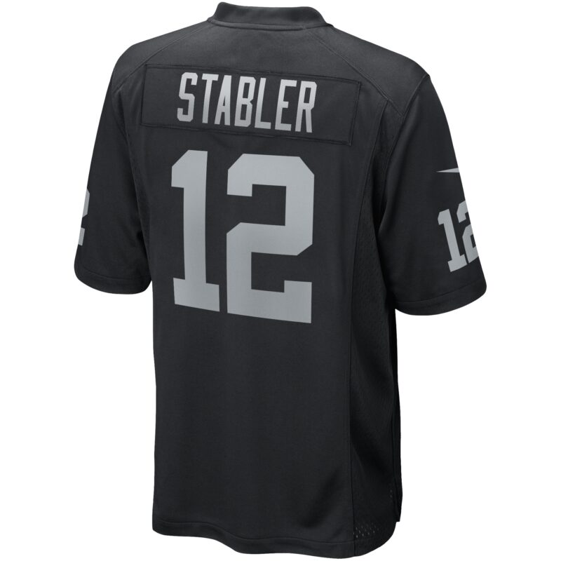 Ken Stabler Las Vegas Raiders Game Retired Player Jersey - Black - Image 3