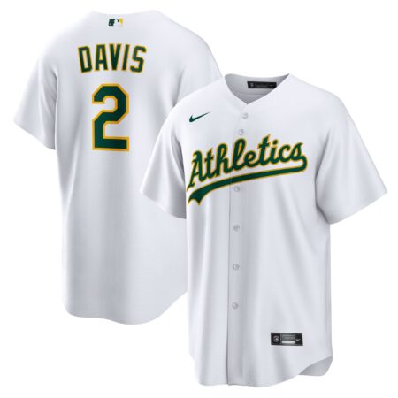 Khris Davis Athletics Home Player Name Jersey - White