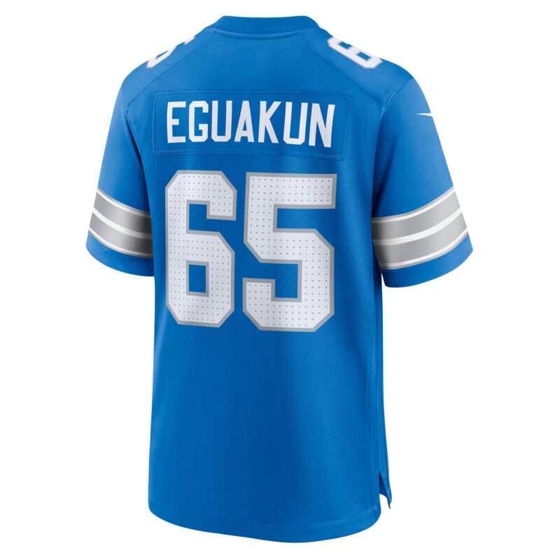 Kingsley Eguakun Detroit Lions Game Jersey - Blue - Image 3