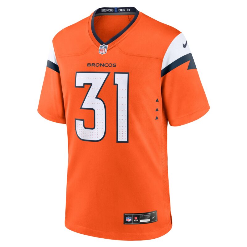 Kris Abrams-Draine Denver Broncos Team Game Jersey - Orange - Image 2
