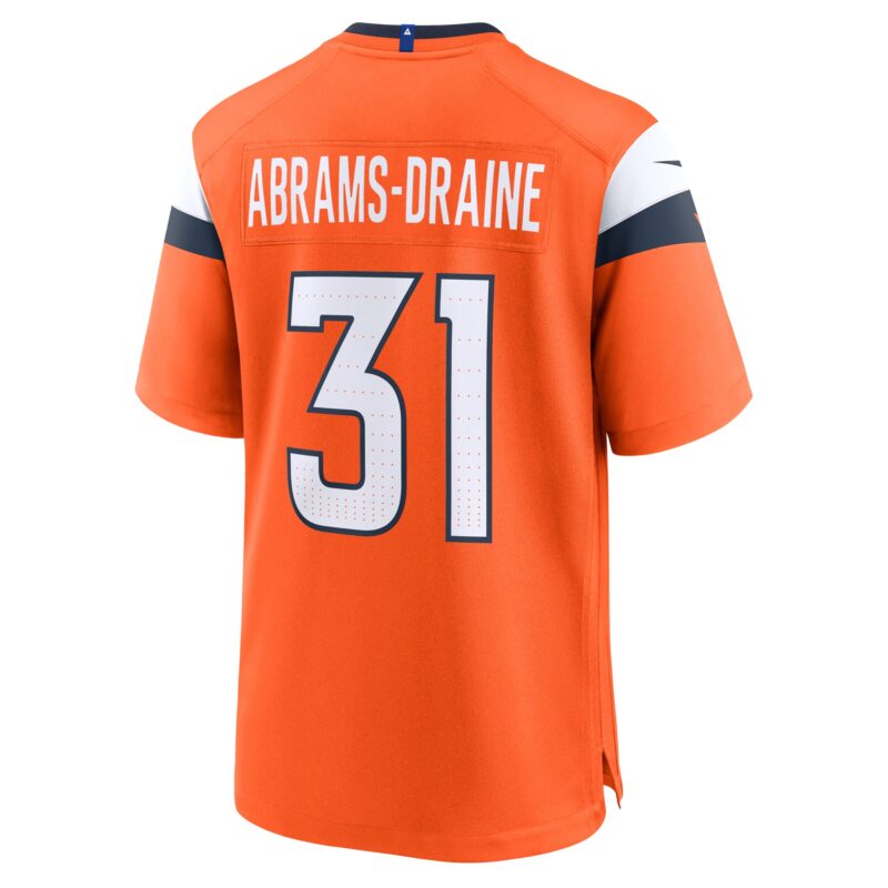 Kris Abrams-Draine Denver Broncos Team Game Jersey - Orange - Image 3