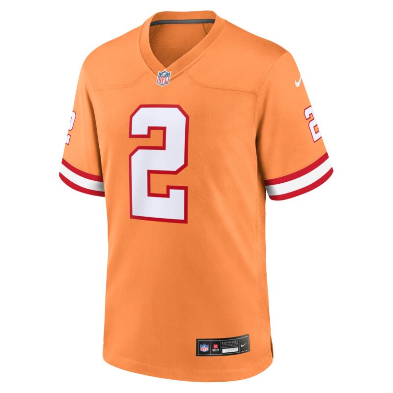 Kyle Trask Tampa Bay Buccaneers Throwback Game Jersey - Orange - Image 2