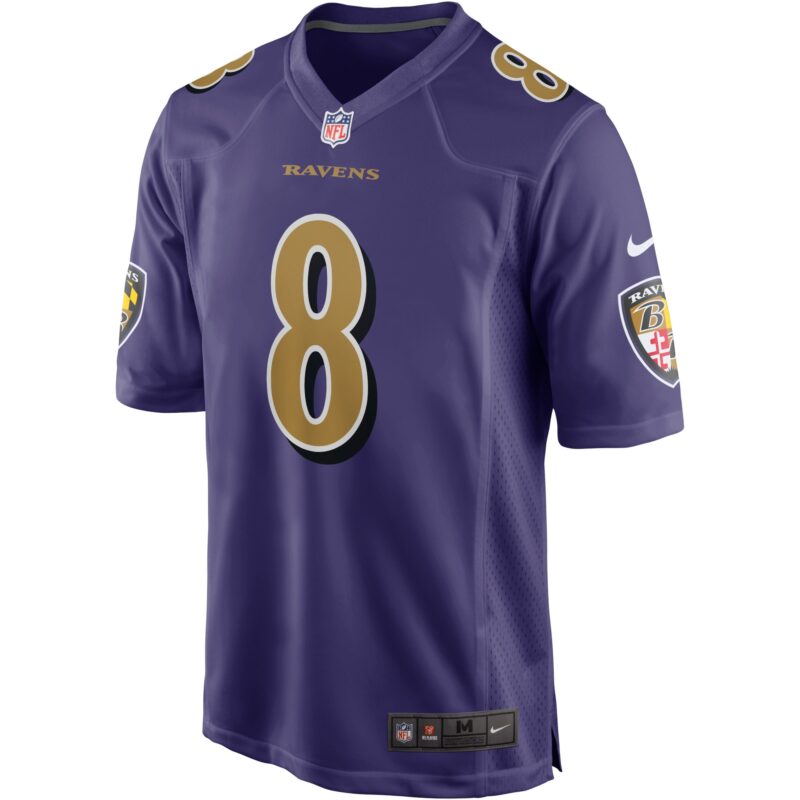 Lamar Jackson Baltimore Ravens Alternate Game Jersey - Purple - Image 2