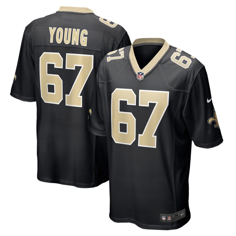 Landon Young New Orleans Saints Game Jersey - Black