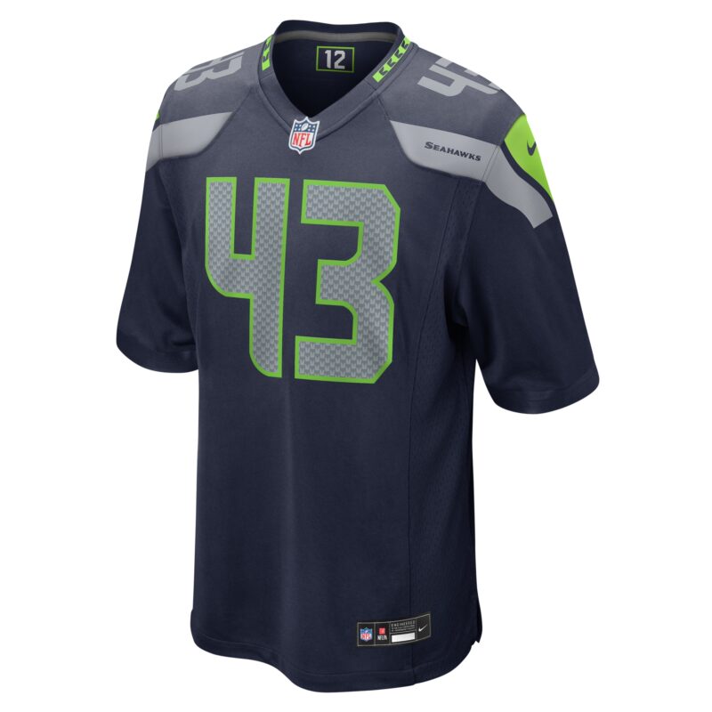 Levi Bell Seattle Seahawks Team Game Jersey - College Navy - Image 2