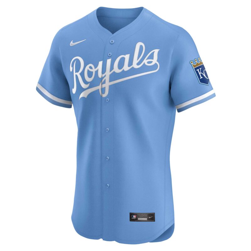 Kansas City Royals Alternate Vapor Premier Elite Patch Jersey - Light Blue - Image 2