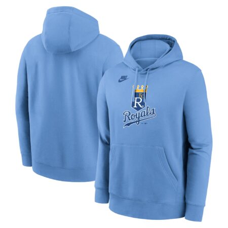 Kansas City Royals Cooperstown Collection Logo Club Pullover Hoodie - Light Blue