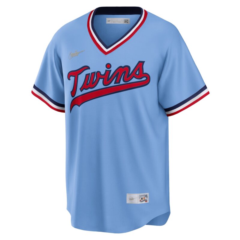 Minnesota Twins Road Cooperstown Collection Team Jersey - Light Blue - Image 2
