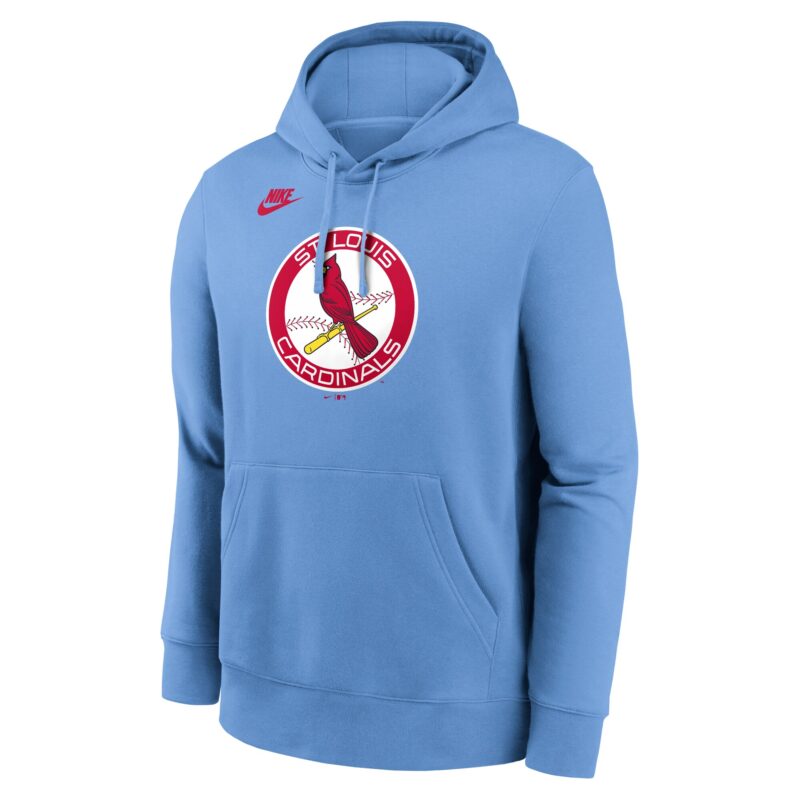 St. Louis Cardinals Cooperstown Collection Logo Club Pullover Hoodie - Light Blue - Image 2