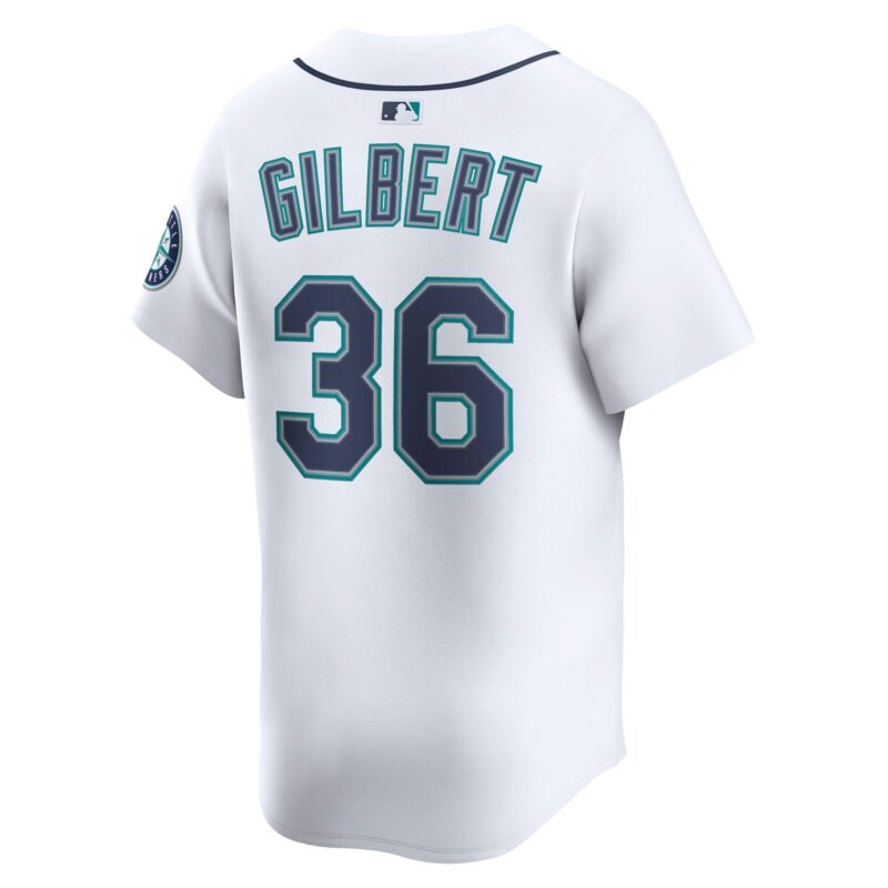 Logan Gilbert Seattle Mariners Alternate Limited Player Jersey - White - Image 3