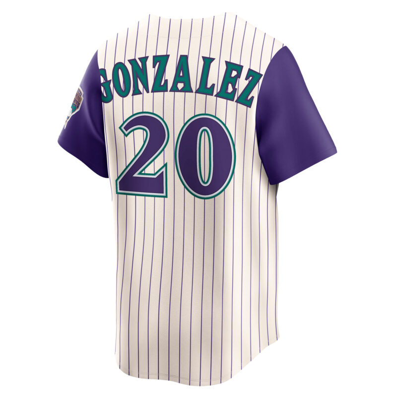 Luis Gonzalez Arizona Diamondbacks Throwback Cooperstown Collection Limited Jersey - Cream - Image 3