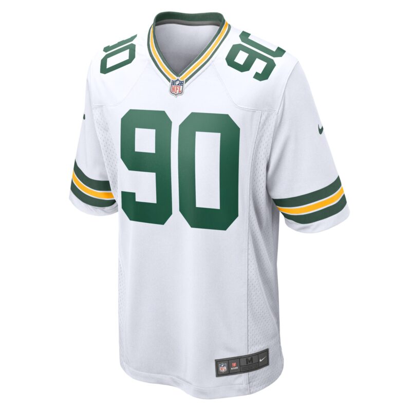 Lukas Van Ness Green Bay Packers Game Jersey - White - Image 2
