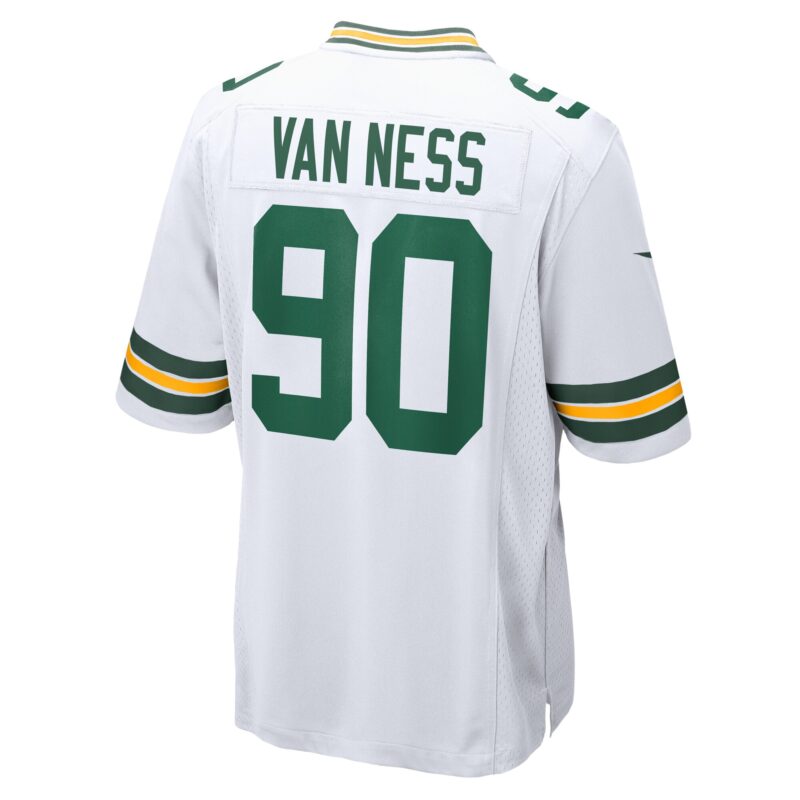 Lukas Van Ness Green Bay Packers Game Jersey - White - Image 3
