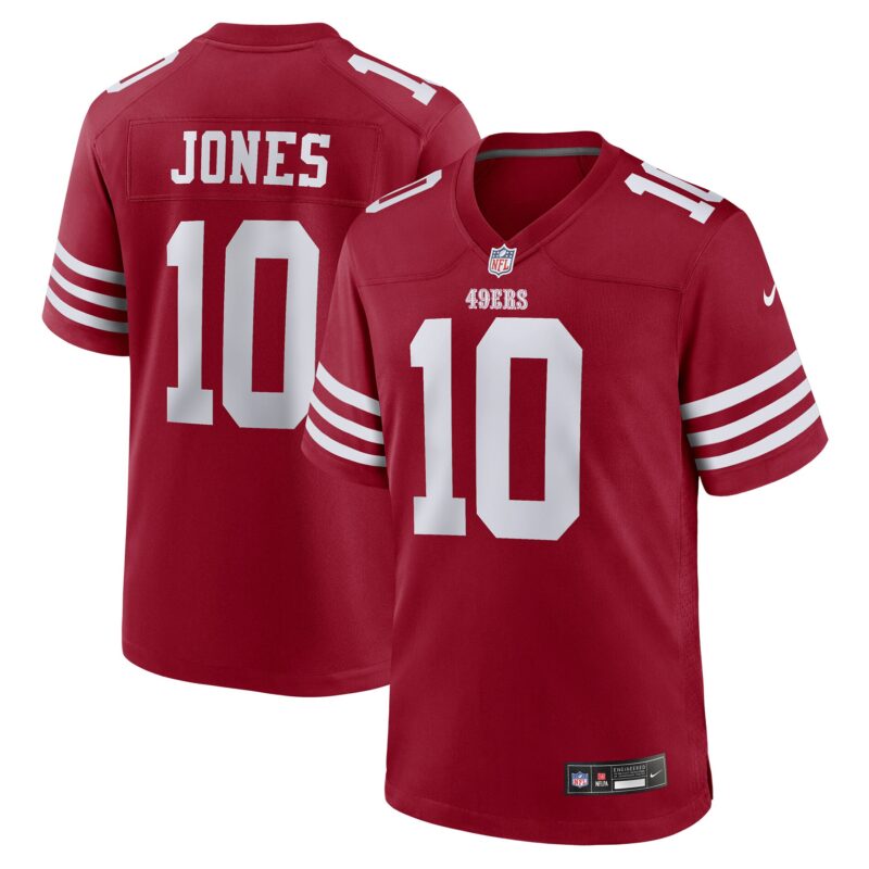 Mac Jones San Francisco 49ers Team Game Jersey - Scarlet