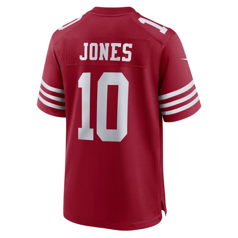 Mac Jones San Francisco 49ers Team Game Jersey - Scarlet - Image 3