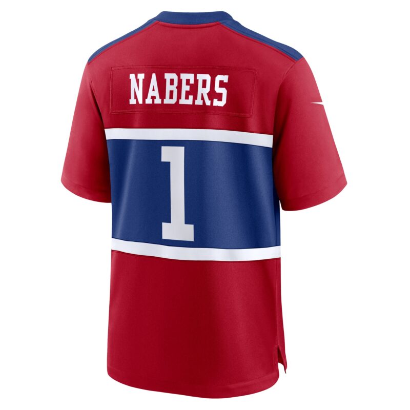 Malik Nabers New York Giants Alternate Game Jersey - Century Red - Image 3
