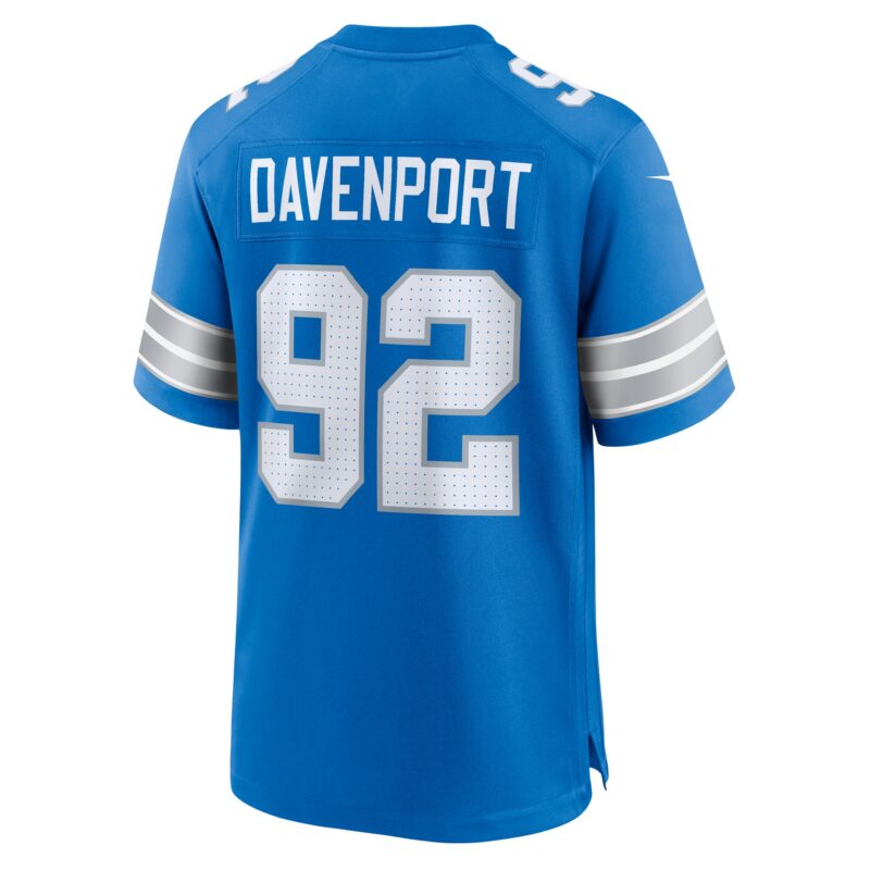 Marcus Davenport Detroit Lions Team Game Jersey - Blue - Image 3