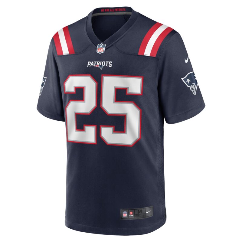 Marcus Jones New England Patriots Game Player Jersey - Navy - Image 2