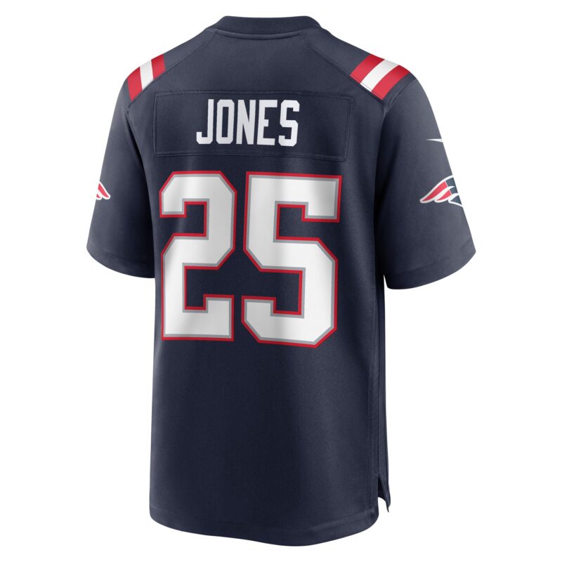 Marcus Jones New England Patriots Game Player Jersey - Navy - Image 3