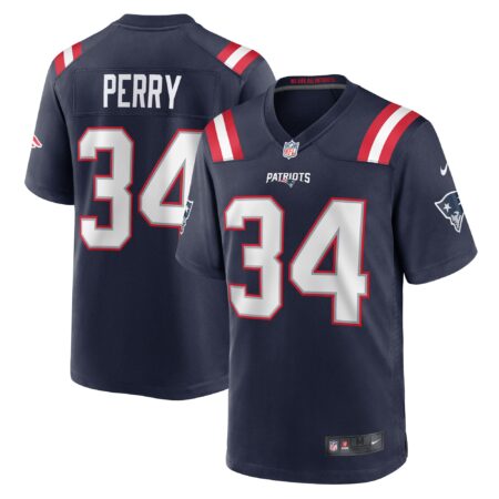Mark Perry New England Patriots Team Game Jersey - Navy