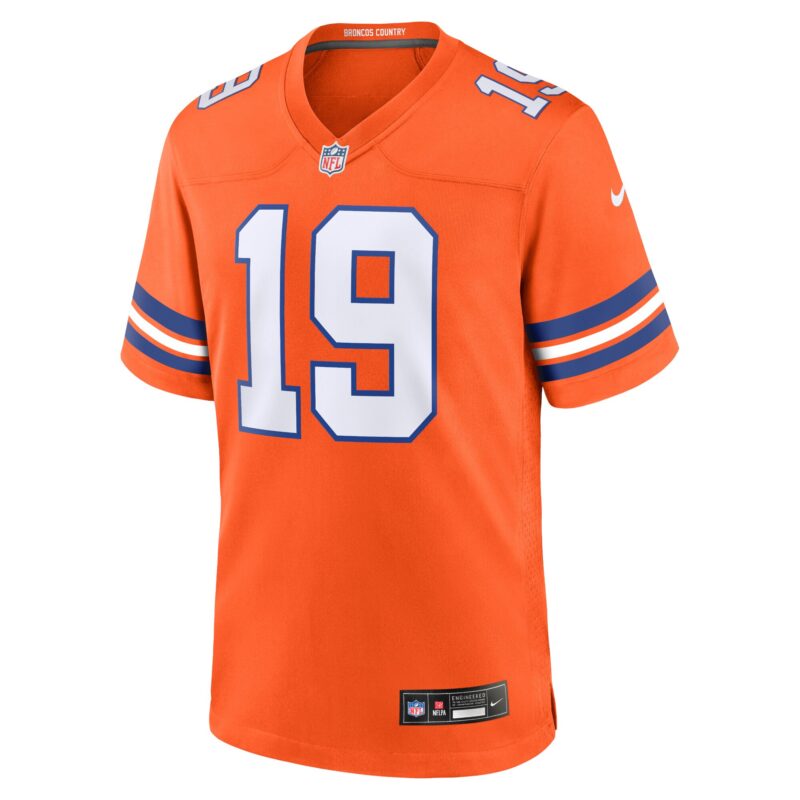 Marvin Mims Jr Denver Broncos Mile High Collection 1977 Throwback Player Game Jersey - Orange - Image 2