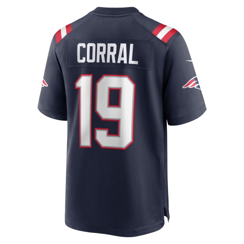 Matt Corral New England Patriots Team Game Jersey - Navy - Image 3