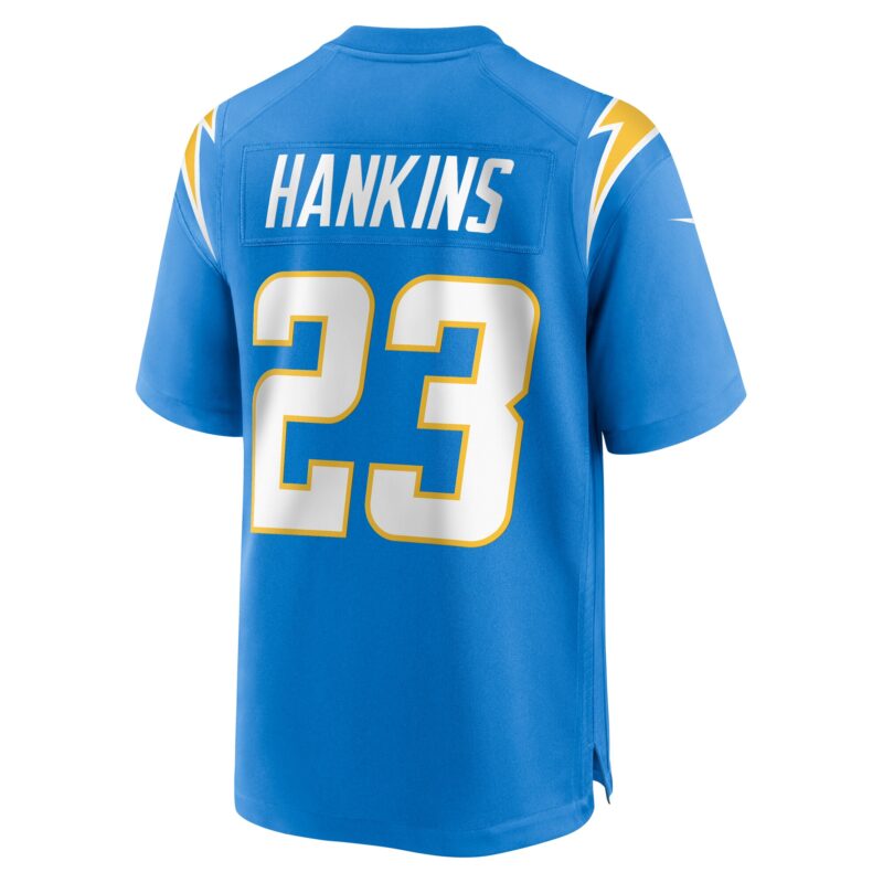 Matt Hankins Los Angeles Chargers Team Game Jersey - Powder Blue - Image 3