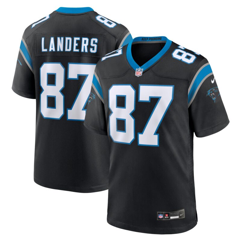 Matt Landers Carolina Panthers Game Jersey - Black