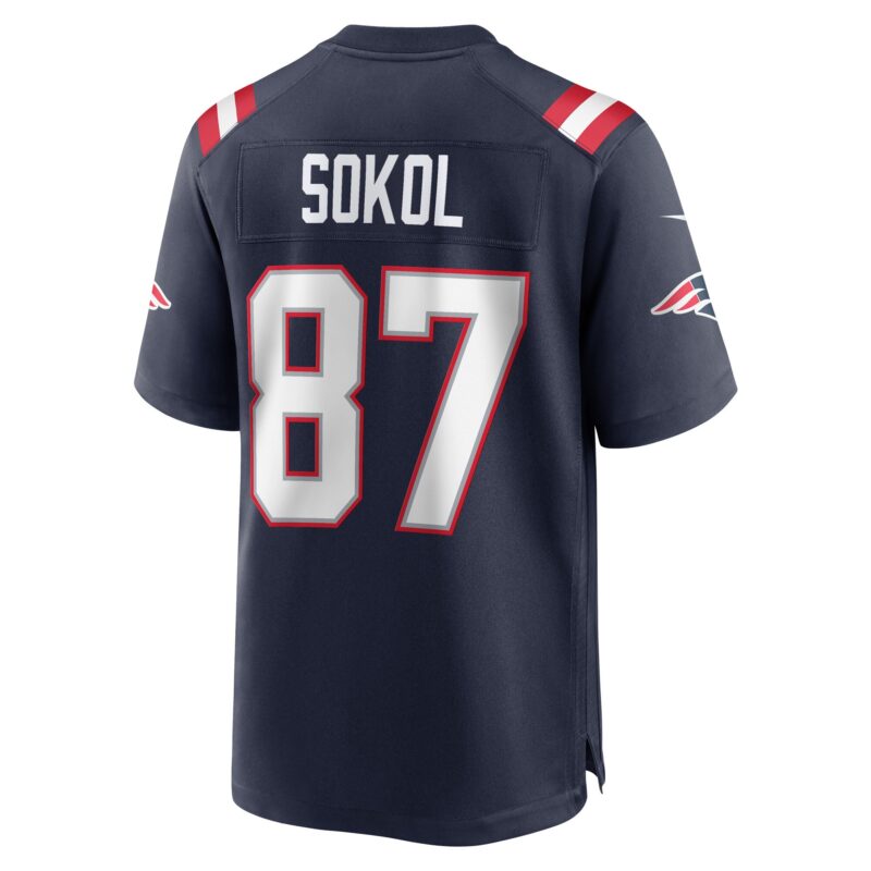 Matt Sokol New England Patriots Game Player Jersey - Navy - Image 3