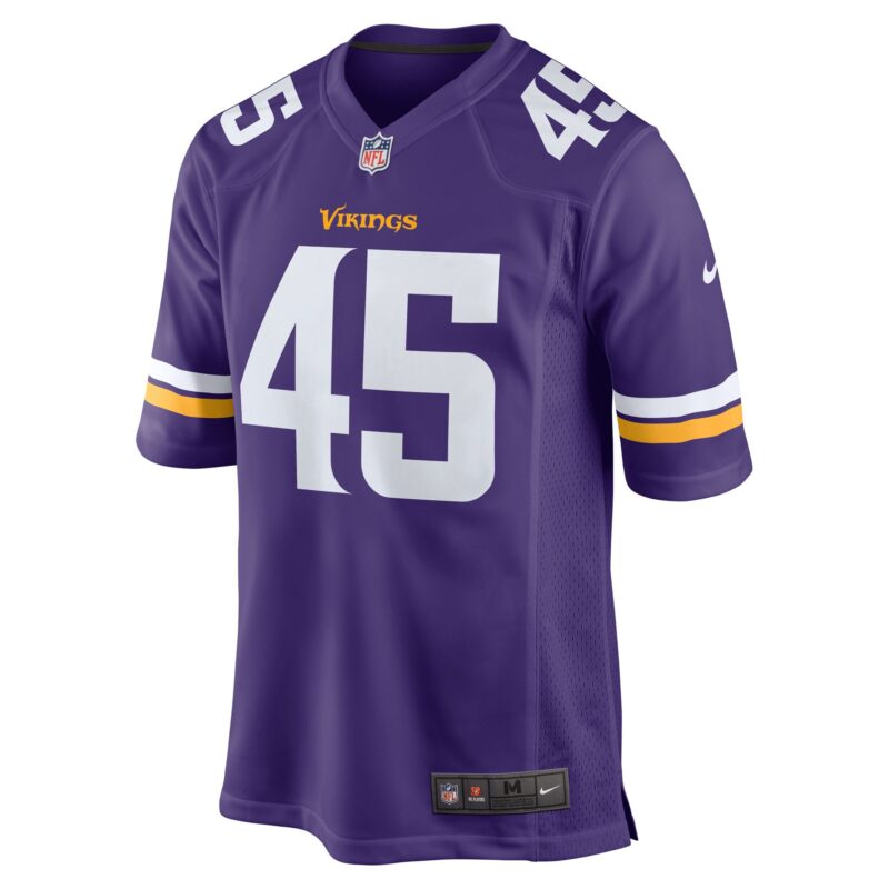 Max Tooley Minnesota Vikings Team Game Jersey - Purple - Image 2