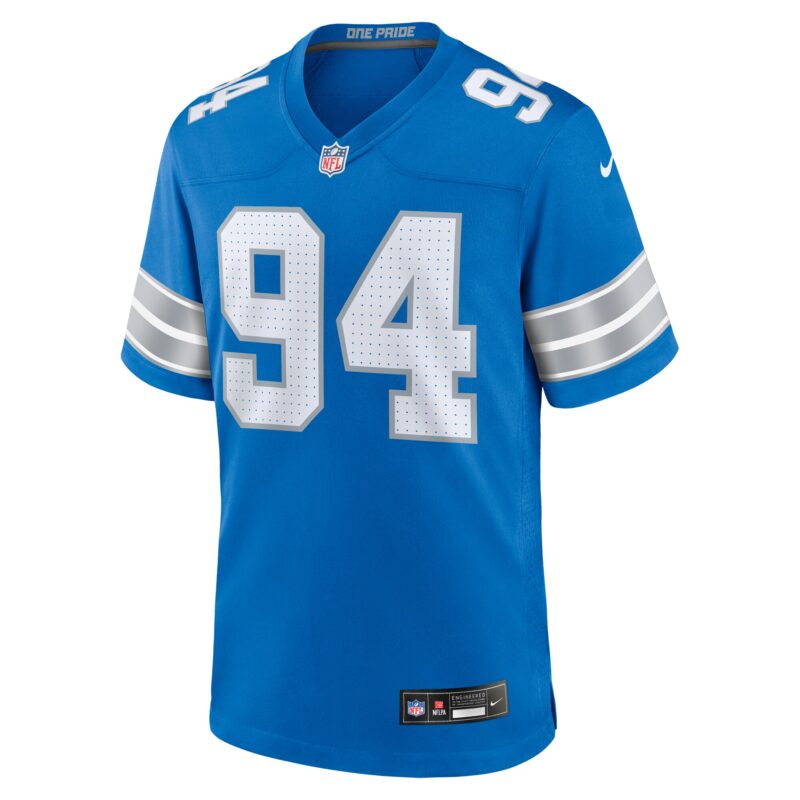 Mekhi Wingo Detroit Lions Team Game Jersey - Blue - Image 2