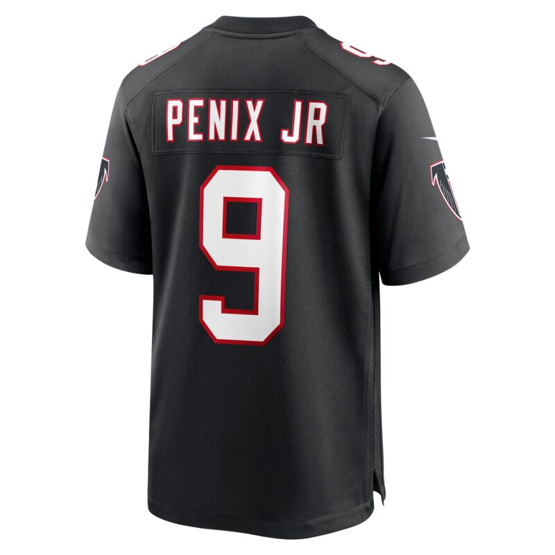 Michael Penix Jr. Atlanta Falcons Throwback Game Jersey - Black - Image 3