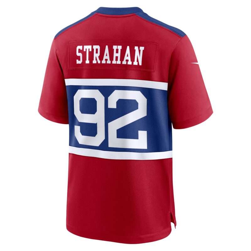 Michael Strahan New York Giants Alternate Retired Player Game Jersey - Century Red - Image 3