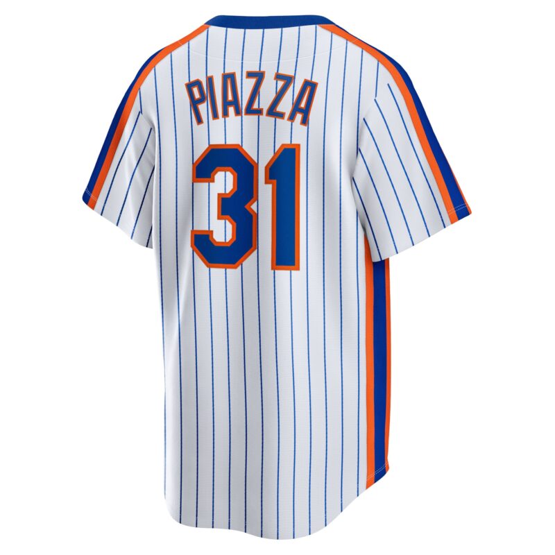 Mike Piazza New York Mets Home Cooperstown Collection Player Jersey - White - Image 3