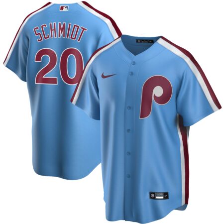 Mike Schmidt Philadelphia Phillies Road Cooperstown Collection Player Jersey - Light Blue