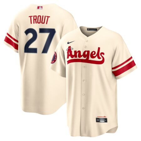 Mike Trout Los Angeles Angels City Connect Player Jersey - Cream