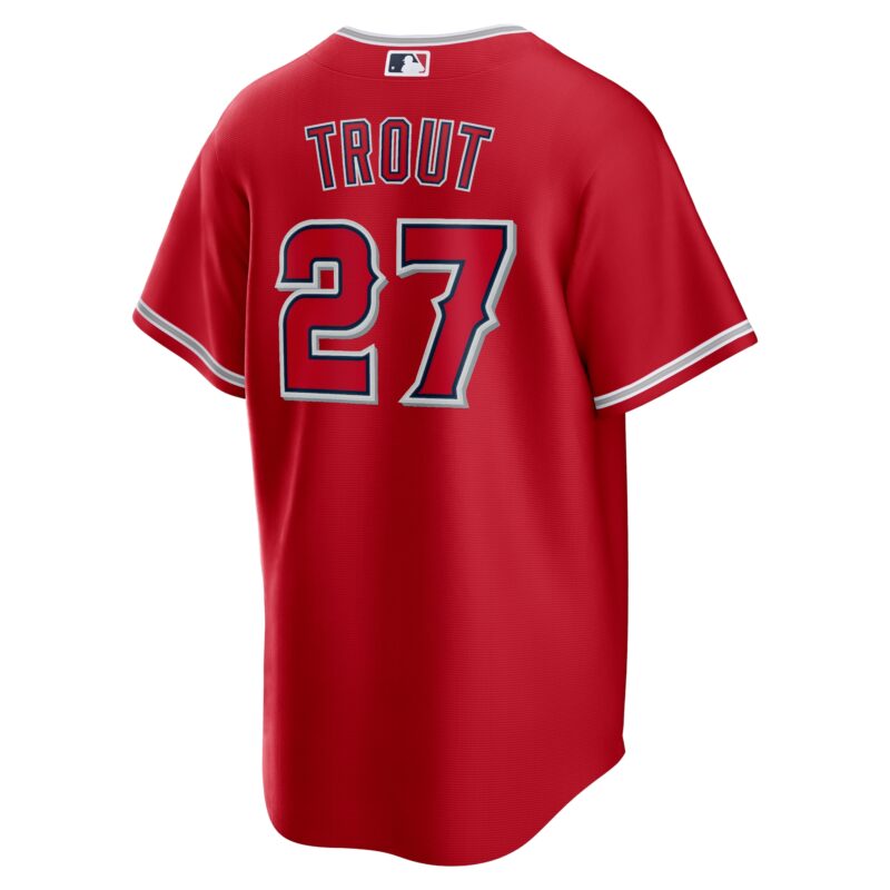Mike Trout Los Angeles Angels Alternate Player Name Jersey - Red - Image 3