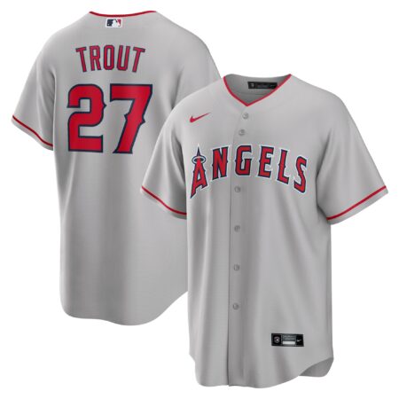 Mike Trout Los Angeles Angels Road Player Name Jersey - Silver