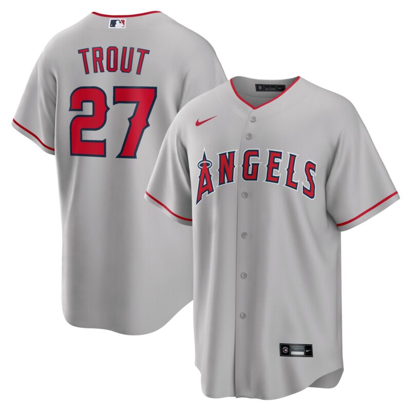 Mike Trout Los Angeles Angels Road Player Name Jersey - Silver