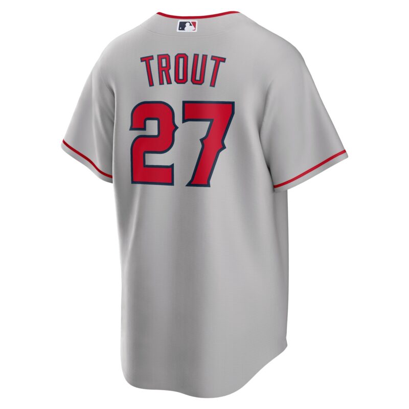 Mike Trout Los Angeles Angels Road Player Name Jersey - Silver - Image 3