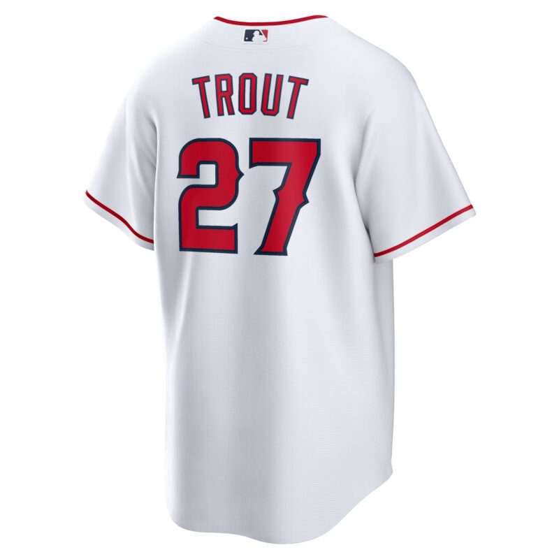 Mike Trout Los Angeles Angels Home Player Name Jersey - White - Image 3