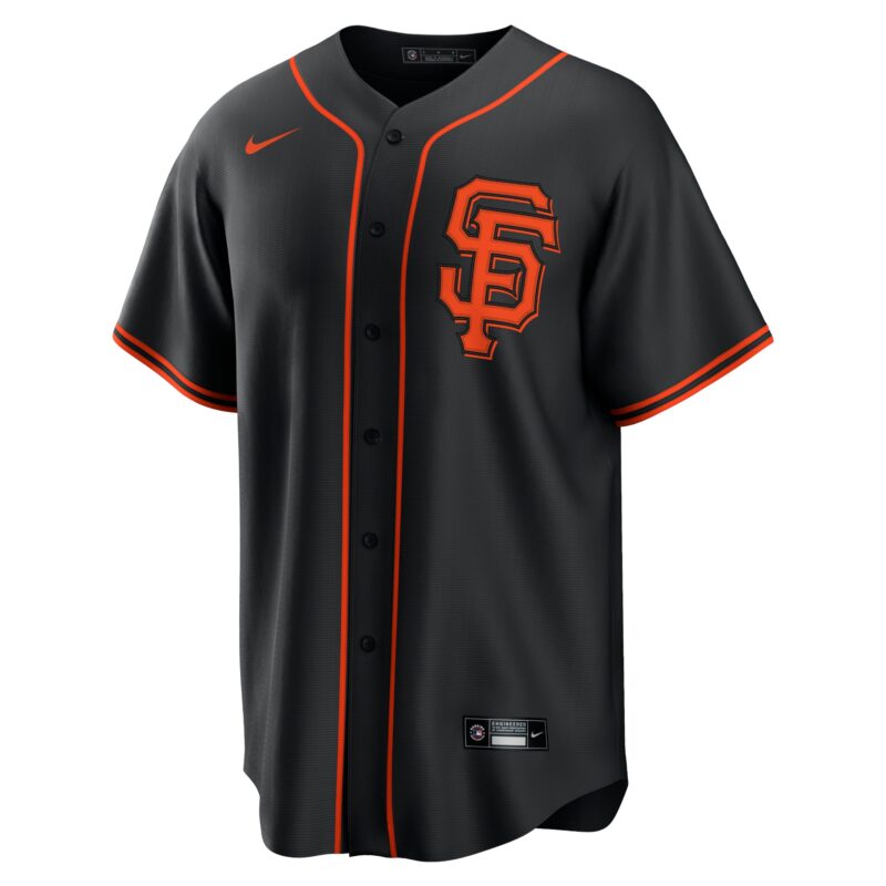 Mike Yastrzemski San Francisco Giants Alternate Player Name Jersey - Black - Image 2