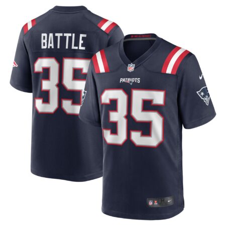 Miles Battle New England Patriots Game Jersey - Navy