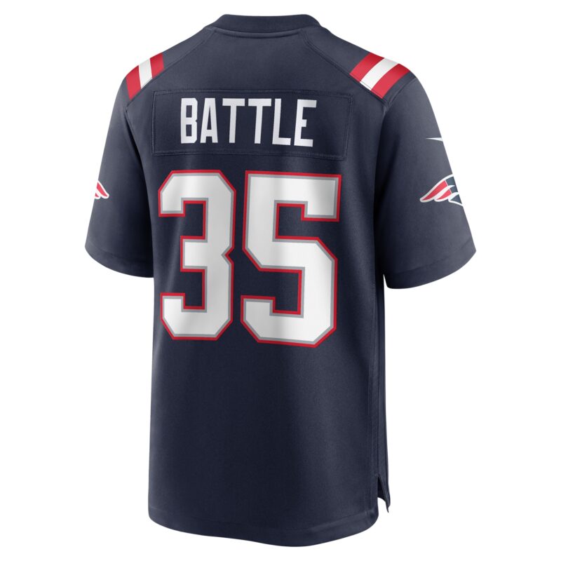 Miles Battle New England Patriots Game Jersey - Navy - Image 3