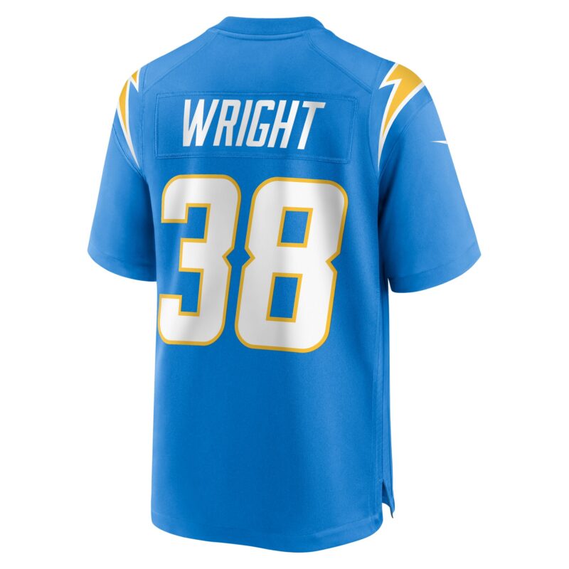 Milton Wright Los Angeles Chargers Game Jersey - Powder Blue - Image 3