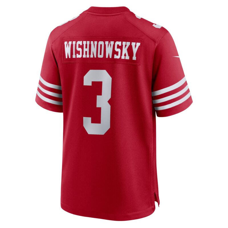 Mitch Wishnowsky San Francisco 49ers Game Jersey - Scarlet - Image 3