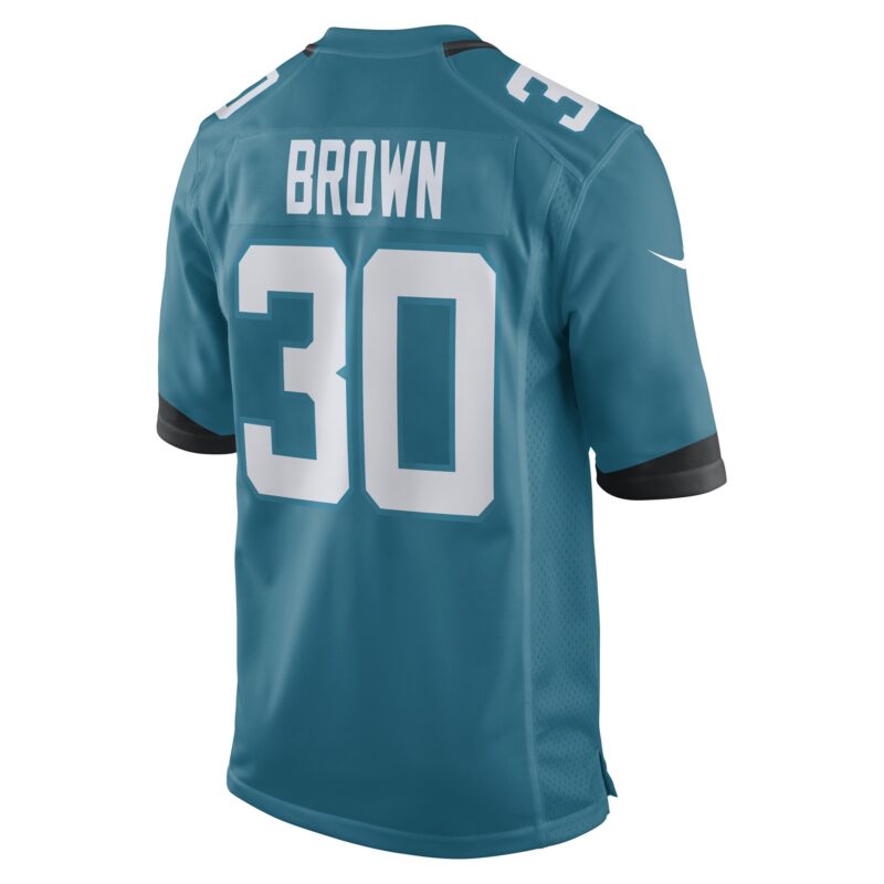 Montaric Brown Jacksonville Jaguars Game Player Jersey - Teal - Image 3
