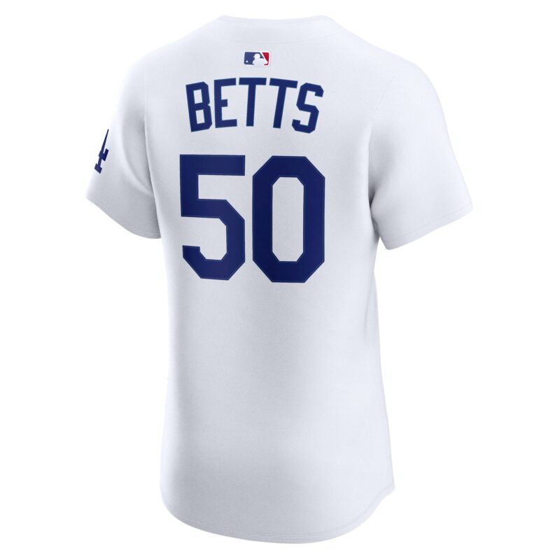 Mookie Betts Los Angeles Dodgers Home Elite Player Jersey - White - Image 3