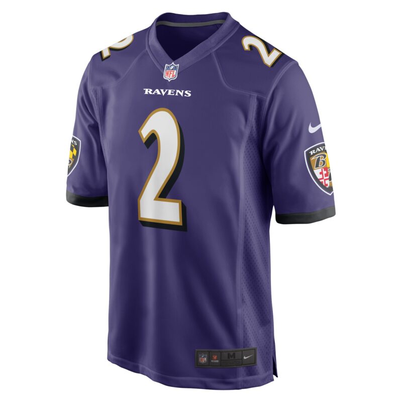 Nate Wiggins Baltimore Ravens Player Game Jersey - Purple - Image 2