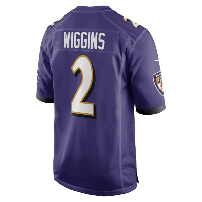 Nate Wiggins Baltimore Ravens Player Game Jersey - Purple - Image 3